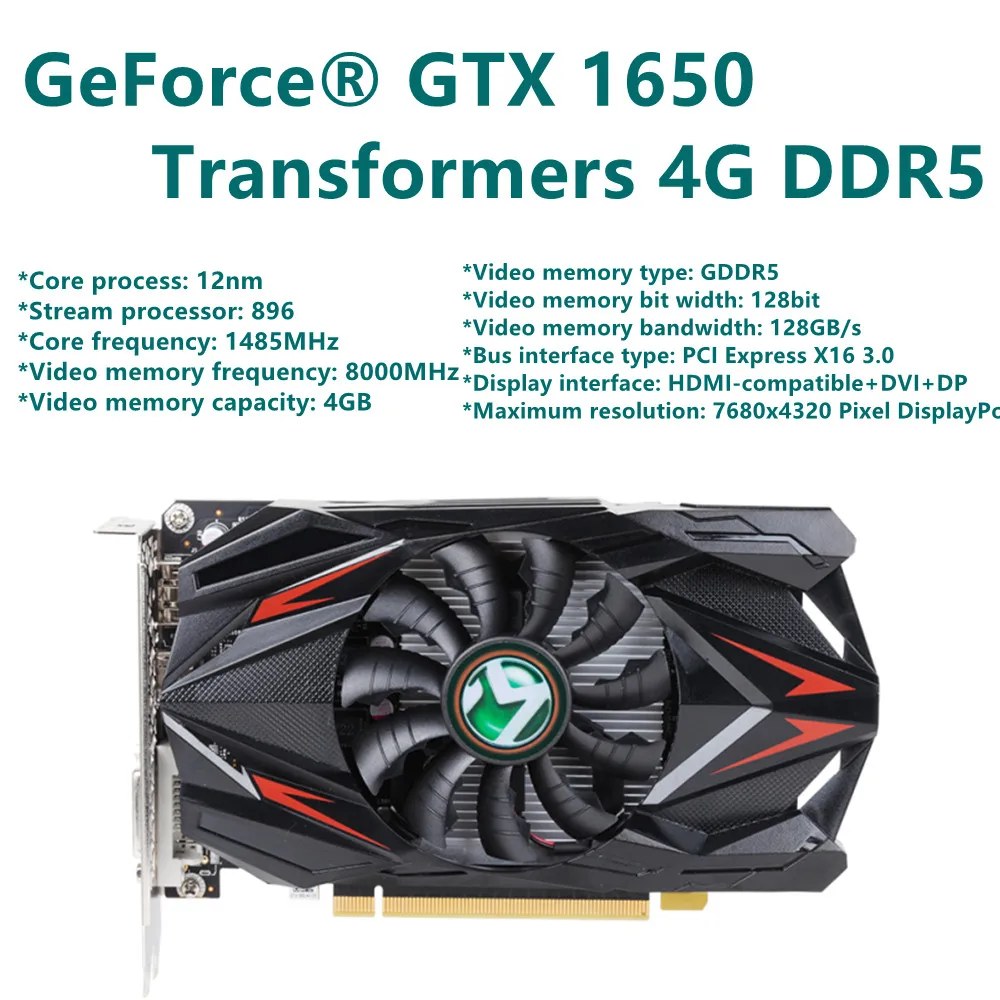 good pc graphics card MAXSUN Graphics Card Full New GTX 1650 Transformers 4G 128bit  Nvidia GDDR5 GPU Video Gaming Video Cards For PC Computer DP DVI video card in computer