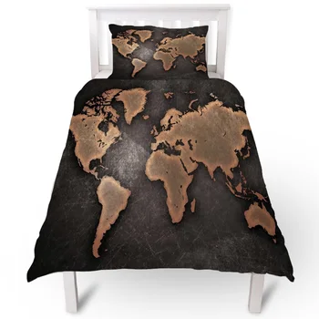 

Retro World Map Duvet Cover Pillow Case Quilt Cover Set Bedclothes Single Bedding Sets For Bed