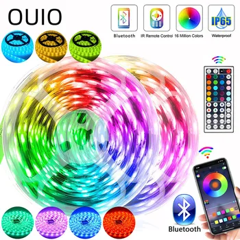 

LED Strip Light RGB 5050 SMD 2835 Flexible Ribbon fita led light strip RGB 5M 10M 15M Tape Diode DC 12V+ Remote Control +Adapter