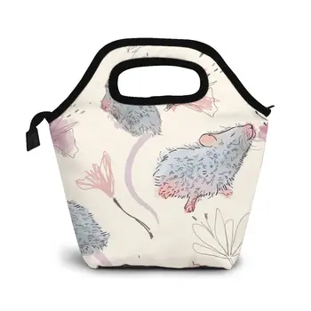 

Mice In Flowers Lunch Bag Lunch/ice Bags Portable Insulated Picnic Food Box for Women Men