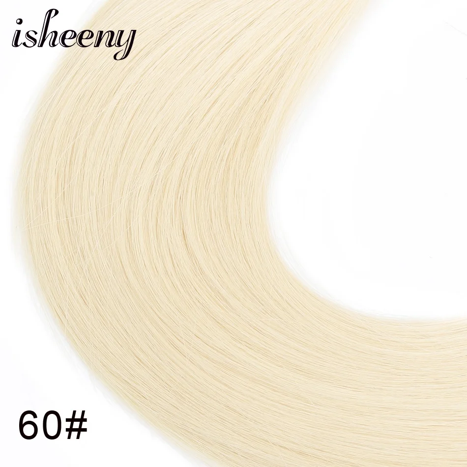 Isheeny 1" 18" 2" Remy fusion волосы для наращивания прямые 25 прядей для ногтей u-образные человеческие волосы 11 цветов - Цвет: #60