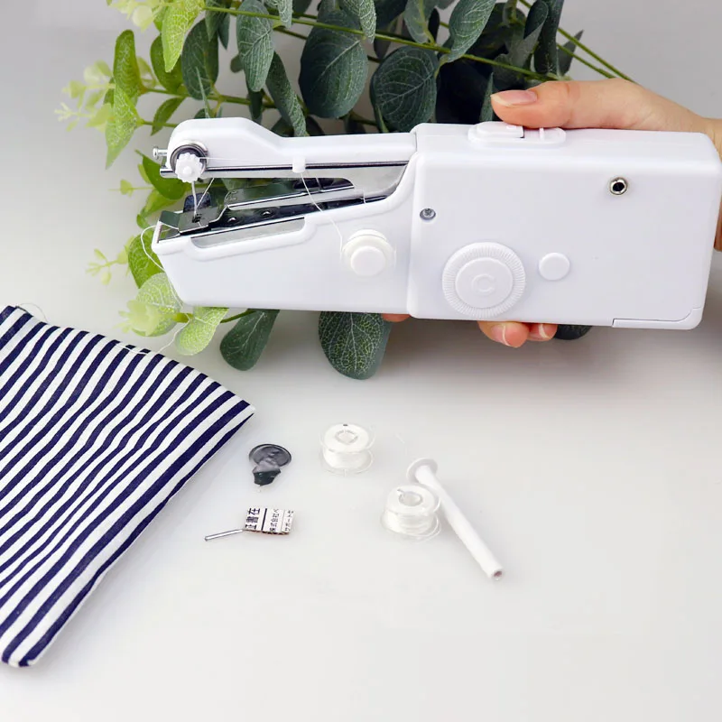 Portable Household Hand Sewing machine Mini Multifunction Handheld Needle Stitch machines needlework Cordless for Clothes Fabric