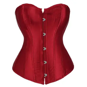 

Sexy corset bustiers plus size lingerie Gothic overbust corsets for women brocade burlesque costumes erotic corset woman red