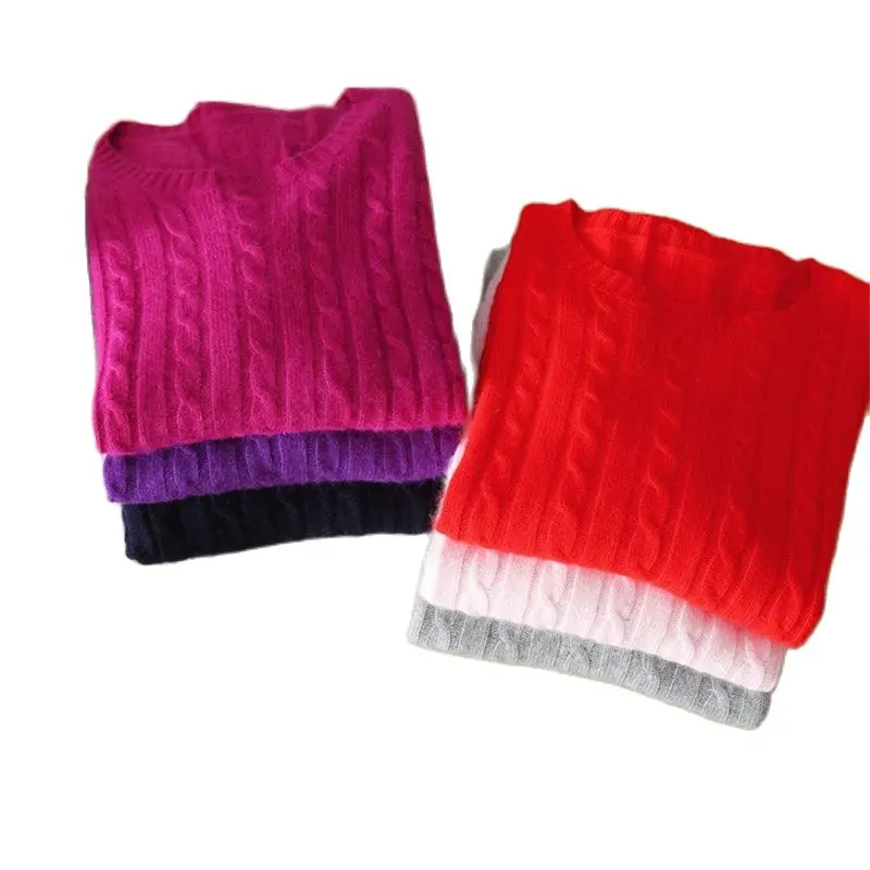 Женский трикотажный свитер размера плюс 100% из козы и кашемира плотный пуловер с