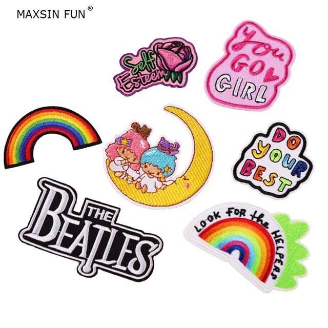 MAXSIN FUN 10PCS/Lot Small Rainbow Embroidered Patches For Clothes Iron On Fabric  Stickers Dress Jacket Jeans DIY Accessories - AliExpress