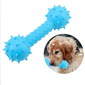Dorakitten 1pc Pet Chew Toy Rubber Dumbbell Shape Bite-Resistant Dog Sound Toy Dog Teething Toy Pet Supplies