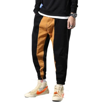 

New Style 2020 Autumn Cotton Sweatpants Men High Quality Pocket Harem Pants Fashion Hip Hop Patchwork Military Cargo Pants Men