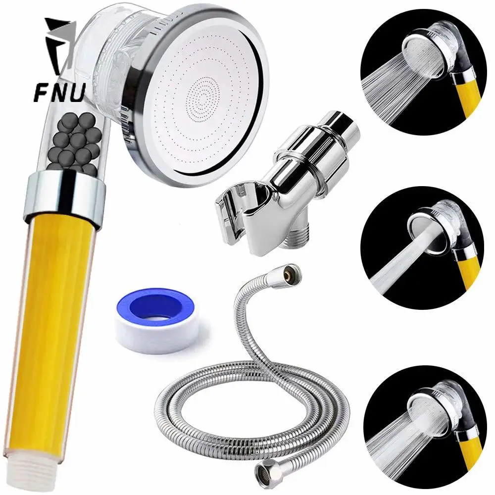 

Filtered Shower Head Set Vitamin C Filter Water Softener Removes Chlorine High Pressure Shower Filter with Handheld Hose Holder