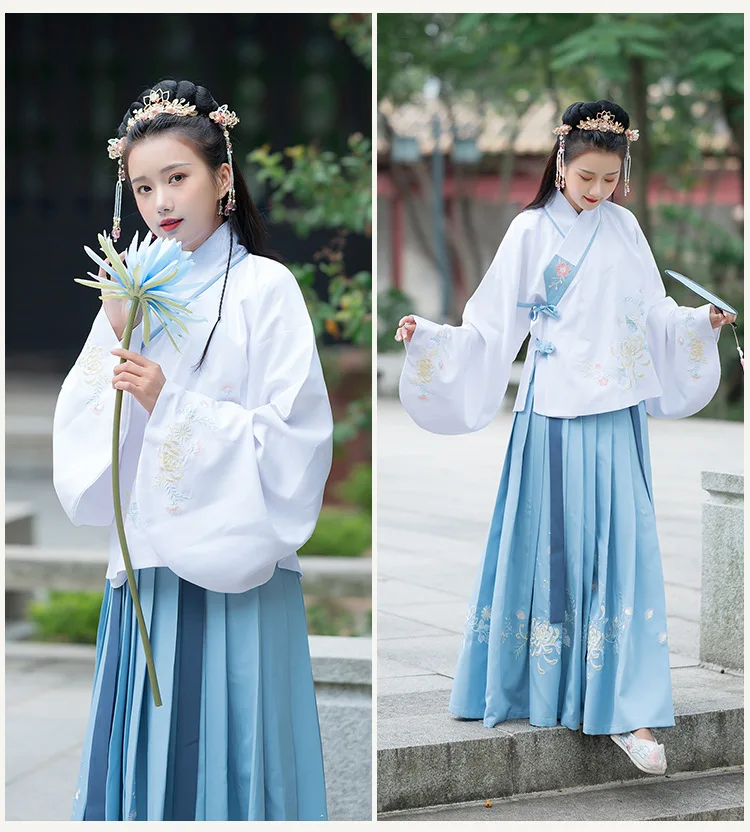 Вышивка танцевальные костюмы синий Hanfu женское платье феи народный фестивальный рейв наряд певцов традиционная одежда для выступлений DC3167