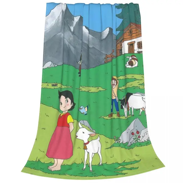 Flannel Throw Blankets | Heidi Animated Movie | Heidi Cartoon Movie | Heidi  Sofa Blanket - Blanket - Aliexpress