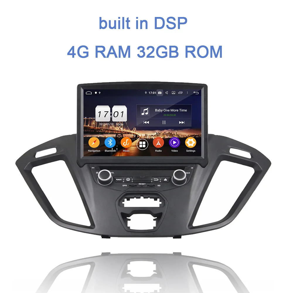 DSP ips Android 9,0 Восьмиядерный 4G 64GB Автомобильный DVD радио плеер gps карта RDS wifi Bluetooth 4,2 для Ford Transit на заказ 2013 - Цвет: 4G RAM 32G ROM