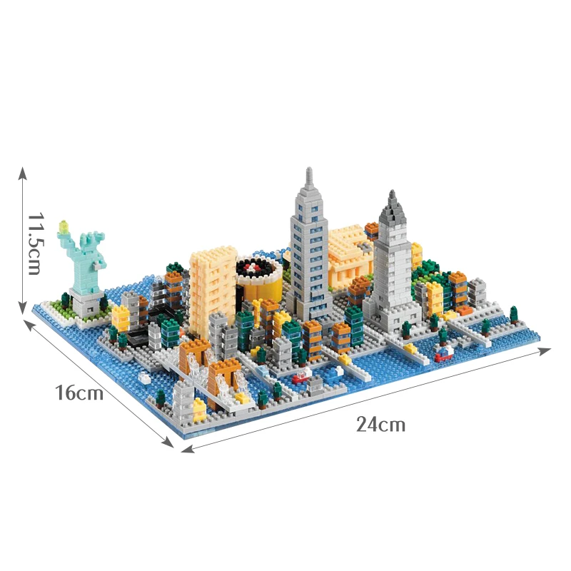 Лоз мини-блоки городская архитектура Нью-Йорк Статуя Свободы лондонская башня мост Алмазная модель строительные блоки игрушки для детей - Цвет: no original box(50)