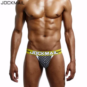 

JOCKMAIL Brand Men Underwear jockstrap sexy Cotton Star Print jock straps mens thongs and g strings cuecas panties gay Underwear