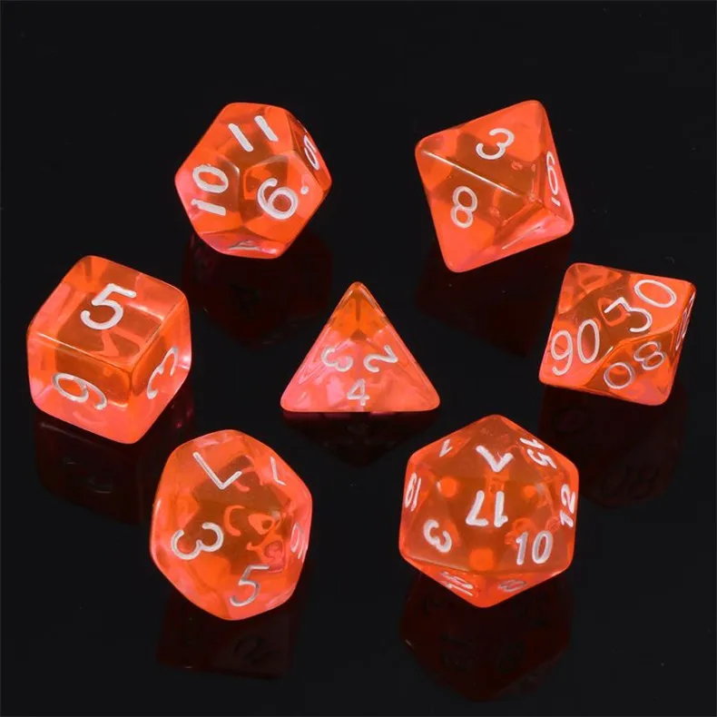 MTG RPG D& D DND Poly Dice настольная игра Набор из 7 сторонних плашек D4 D6 D8 D10 D12 D20 - Цвет: Розовый