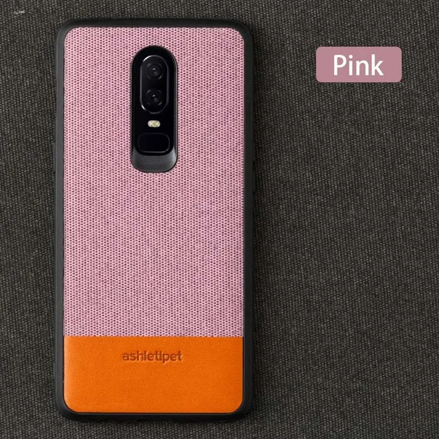 Мужской деловой Магнитный тканевый чехол для Oneplus 7 7T pro, полный защитный чехол, чехол для one plus 7 7t pro, чехол 6t 6 5t fundas - Цвет: Розовый