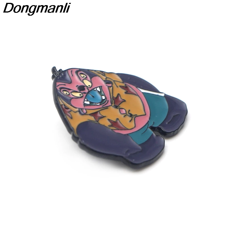 P3452 Dongmanli Lilo& Stitch Jumba Jookiba металлическая Глянцевая булавка и броши для женщин Мужская булавка для лацкана значок для рюкзака детские подарки
