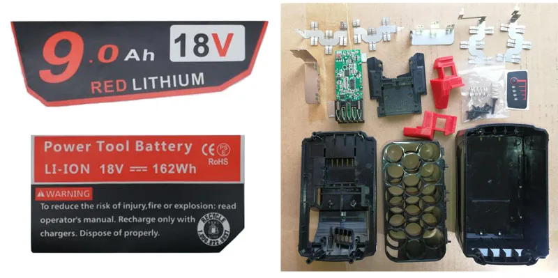 Светодиодный Тип PCB разъемы для хранения Чехол для 18v ионно-литиевая Milwaukee-m18 Батарея