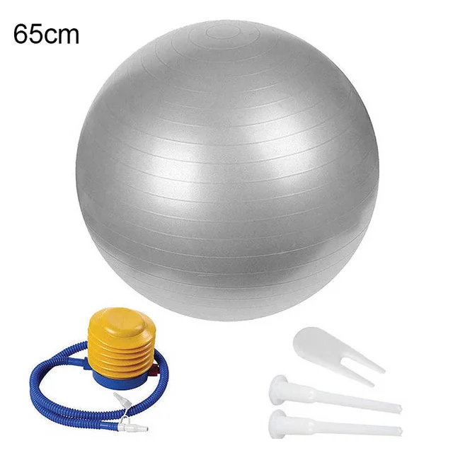 65cm Gray 65 см 75 см йога баланс упражнений мяч с надувным воздушным насосом для йоги Пилатес брюшной тренировки Фитнес мяч родословная терапия - Цвет: 65cm Gray