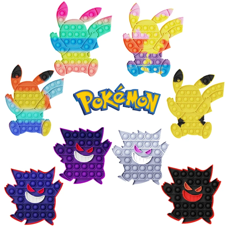 Игрушки Pokemon Figet Go Pikachu Gengar аниме антистрессовый пузырьковый брелок для снятия