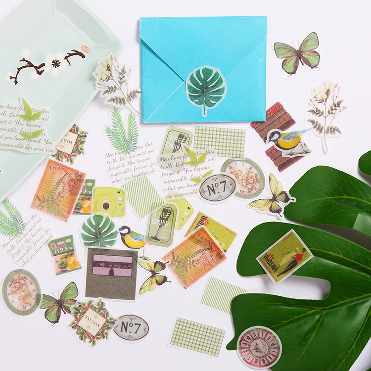 40Pcs Vintage Transparent Butterfly Sticker DIY Craft Scrapbooking Album Junk Journal Happy Planner Decorative Stickers