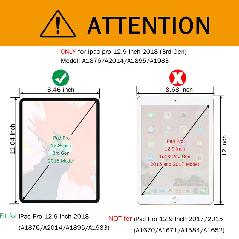 Чехол для iPad Pro 12,9 3rd выпуска модели A2014 A1895 A1876 карандаш держатель, тонкий защитный чехол-подставка для автоматического сна/пробуждения чехол