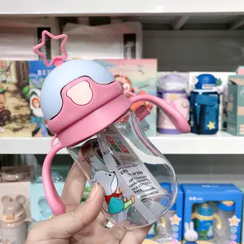 

New Five-Star Baby Cup with Straw Drop-Resistant Leak-Proof Dual-Purpose Portable Suction Cup