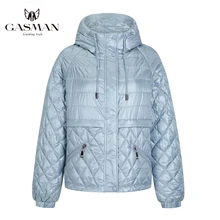 Gasman 2020 新春の綿無地ショートダウンジャケット女性ジッパーダウンパーカー女性冬服フード付きダウンジャケットコート(China)