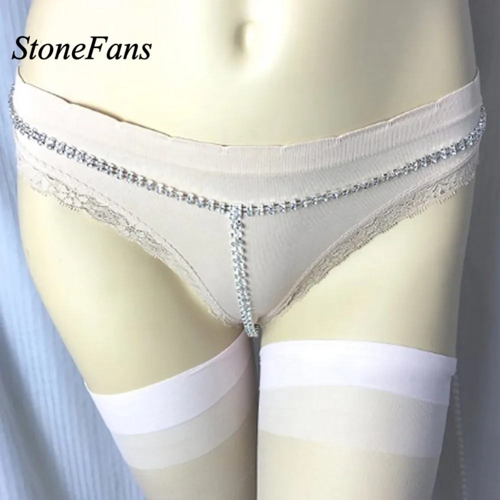 StoneFans Simple Rhinestone Body Waist Chain Jewelry Bikini Thong Panties for Women Crystal Sexy Underwear Accessories | Украшения и