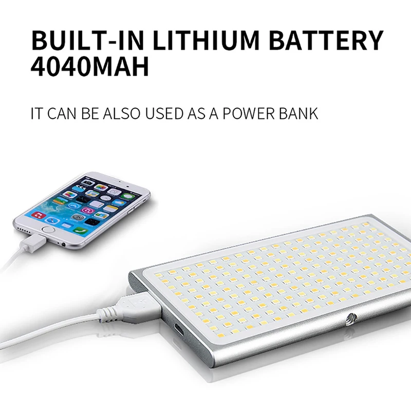  Pocket Mini 180 LED Video Light Vlog Live Stream Photography Lighting for DSLR Smartphone Portable  - 4000073844576