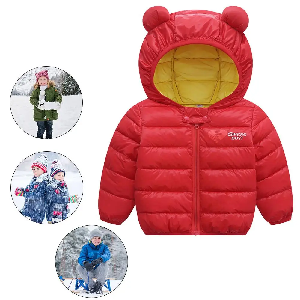Детская куртка-пуховик зимние пальто с капюшоном для детей, плотное пальто для малышей пуховое хлопковое пальто с капюшоном, пуховая