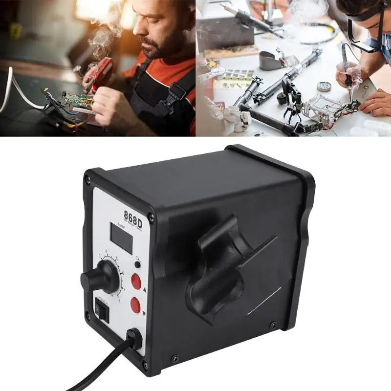 Hot Air Gun Welding Station 868D 110V Antistatic Accurate Temperature Soldering Station Low Noise Digital Display Heat Gun