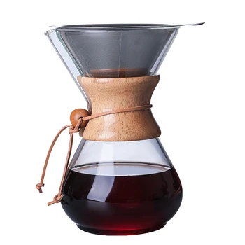 

Botique-800Ml High Temperature Resistant Glass Hand-Made Coffee Pot Sharing Pot, Glass Coffee Pot, Home Coffee Filter Cup