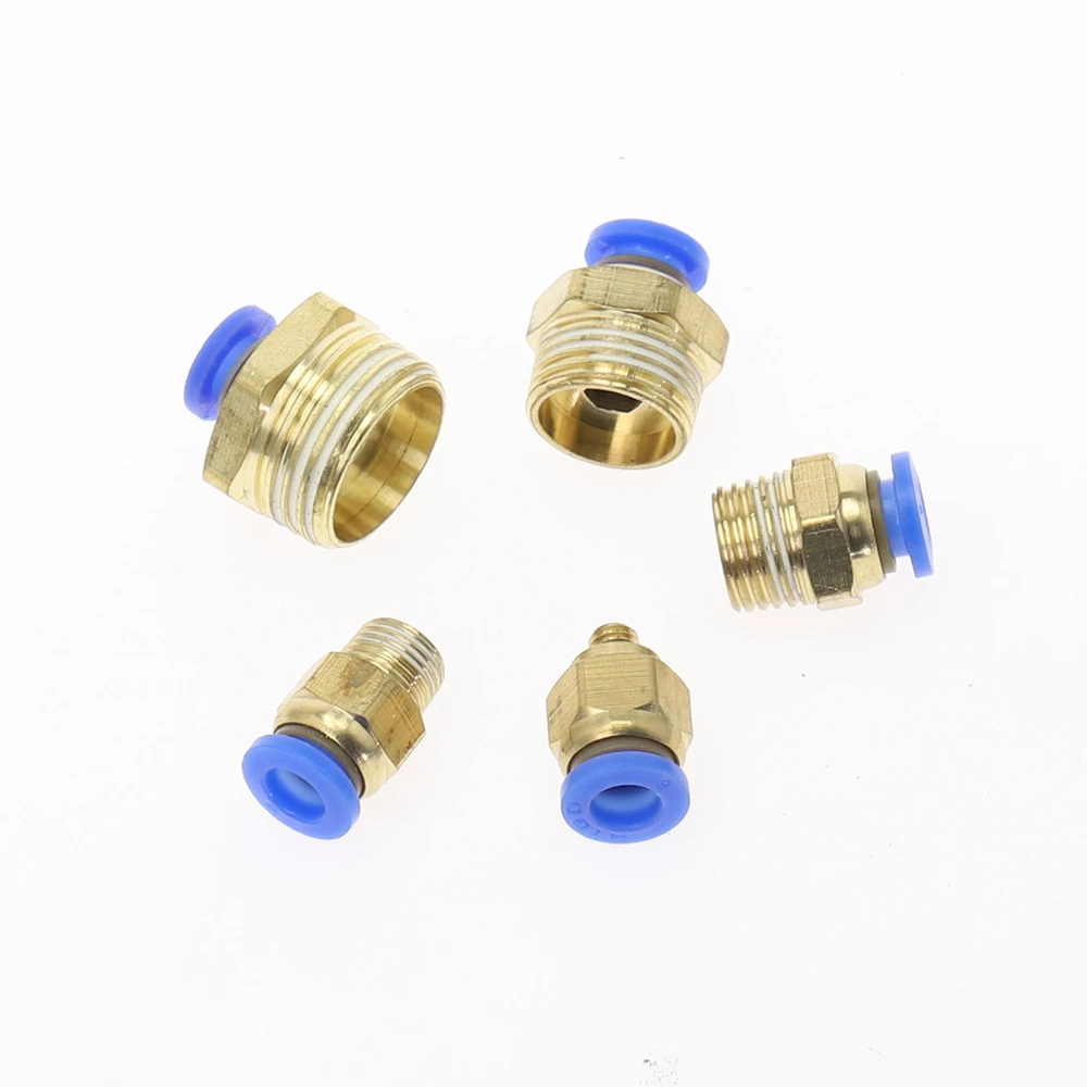Pack of 60 MacCan Pneumatic Wholesale PUC1/4 Union Straight Air Hose Connectors 1/4 x 1/4 Tube OD Push to Connect Fittings