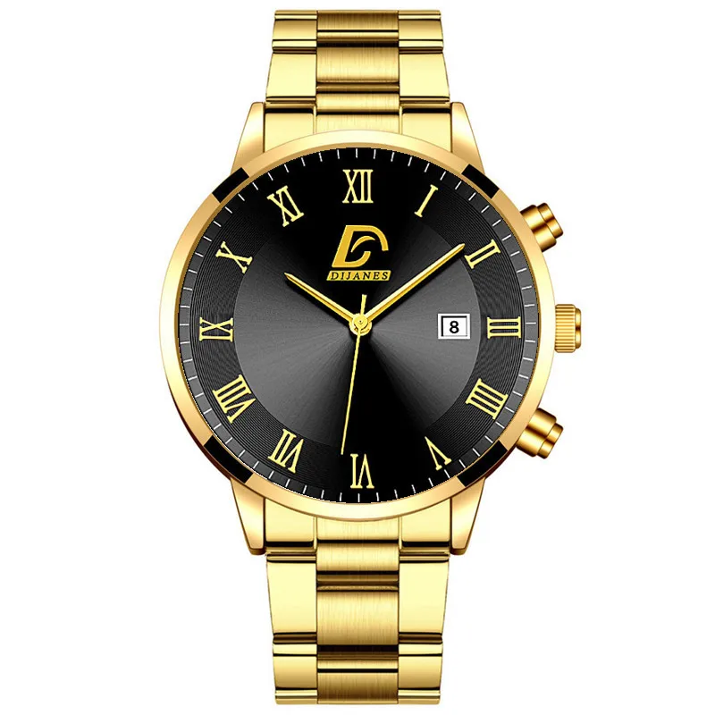 2022 Fashion Mens Gold Stainless Steel Watches Luxury Minimalist Quartz Wrist Watch Men Business Casual Watch relogio masculino 