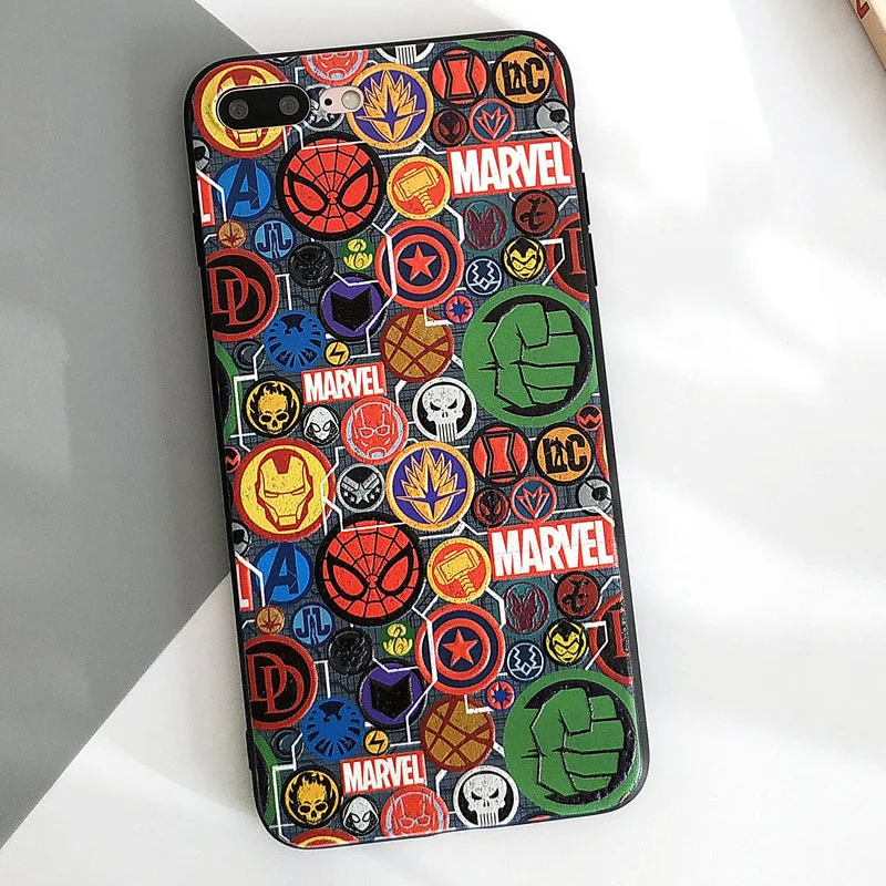 Крутой чехол для телефона Marvel Человек-паук для iphone XR XS MAX X мягкий IMD защитный чехол для iphone 7 8 6 6s plus fundas coque - Цвет: 2