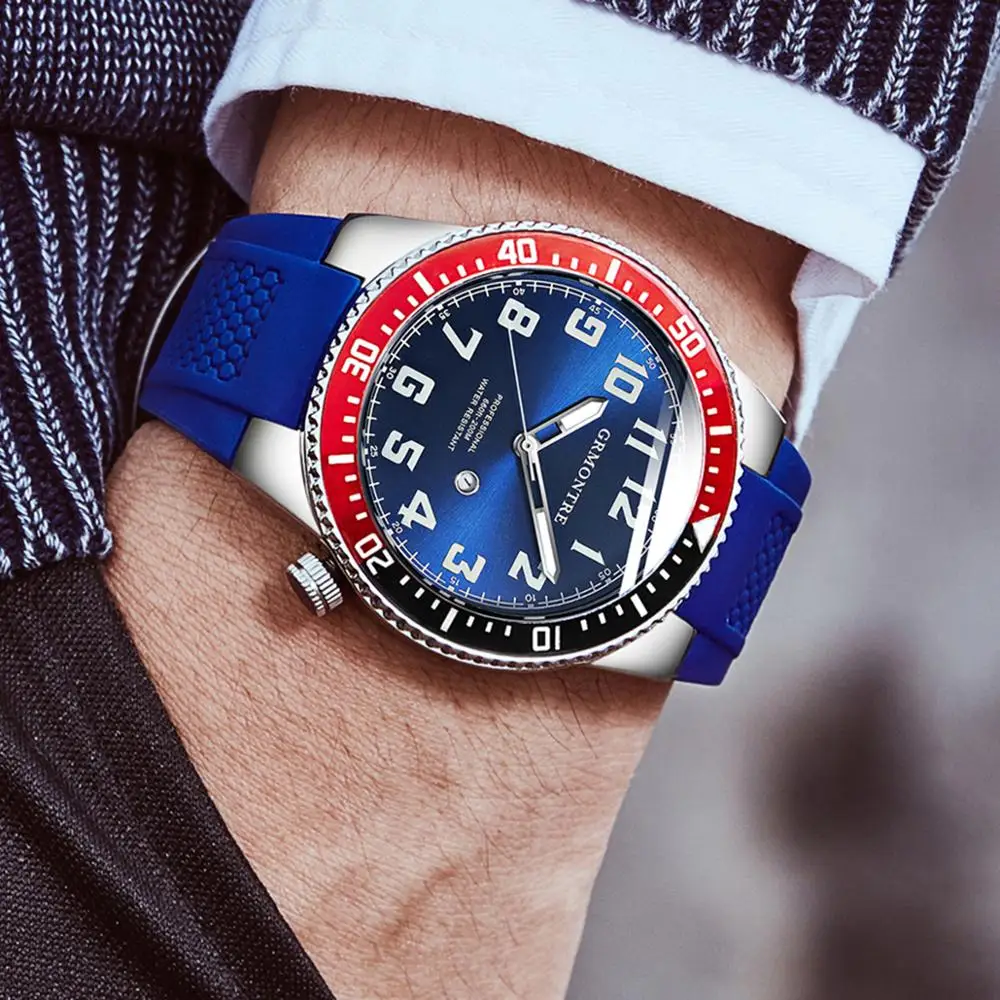 44 мм профессиональные часы для дайвинга GRMONTRE мужские спортивные relogio masculino