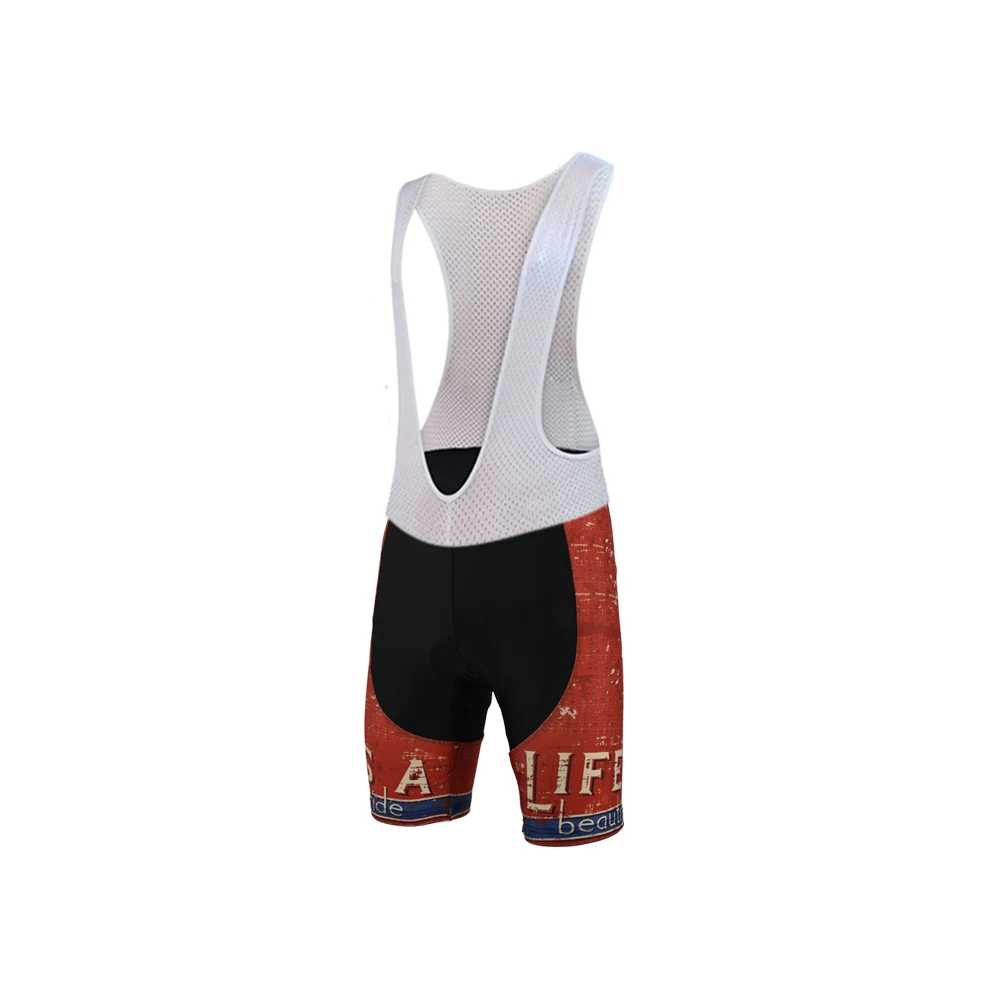 style photos men life is a beautiful ride cycling set cycling wear summer short sleeve cycling clothing 9D gel pad bib pants braetan - Цвет: style photos