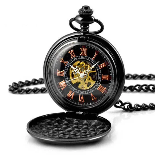 Винтажные бронзовые карманные часы кварцевые Ожерелье карманные мужские механические из нержавеющей стали винтажные металлические подарки - Цвет: 80cm