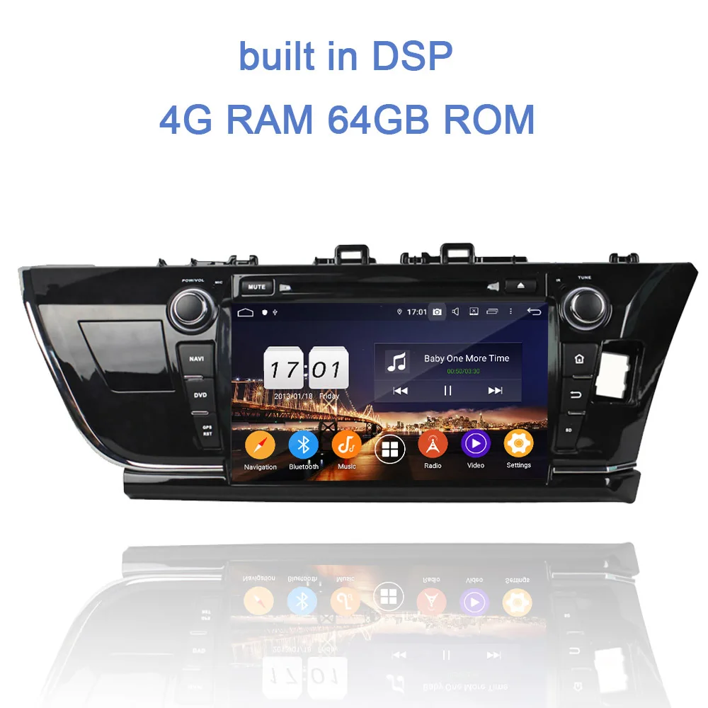 DSP " TDA7851 Android 9,0 автомобильный dvd-плеер правый левый 4 Гб ОЗУ 64 Гб ПЗУ wifi Авторадио gps ГЛОНАСС карта для Toyota COROLLA - Цвет: 4GB 64GB