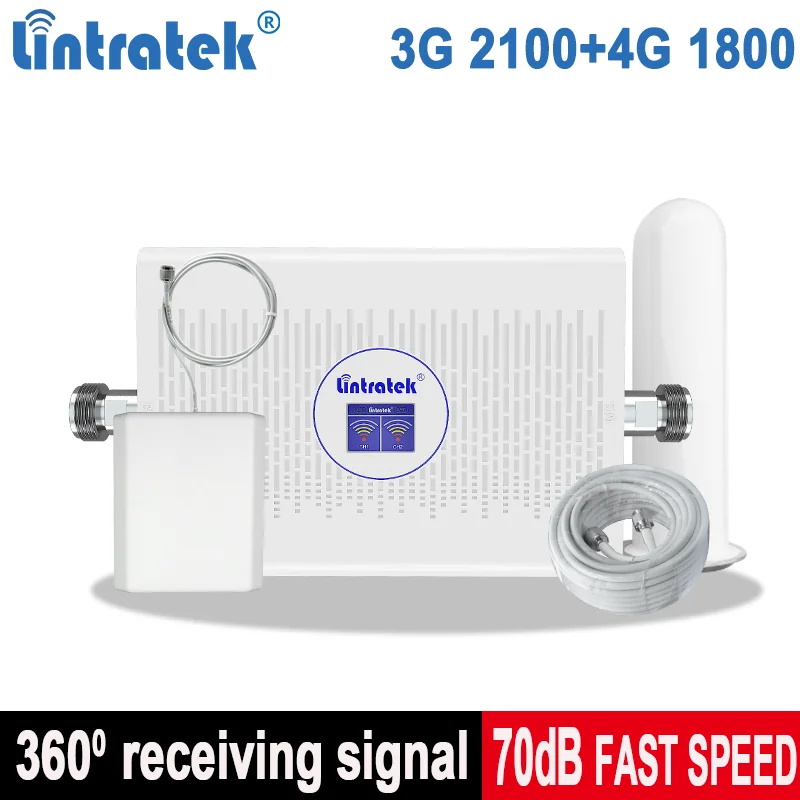 Lintretek 3G 4G интернет сеть Ретранслятор 2100 1800 LTE усилитель сигнала МГц