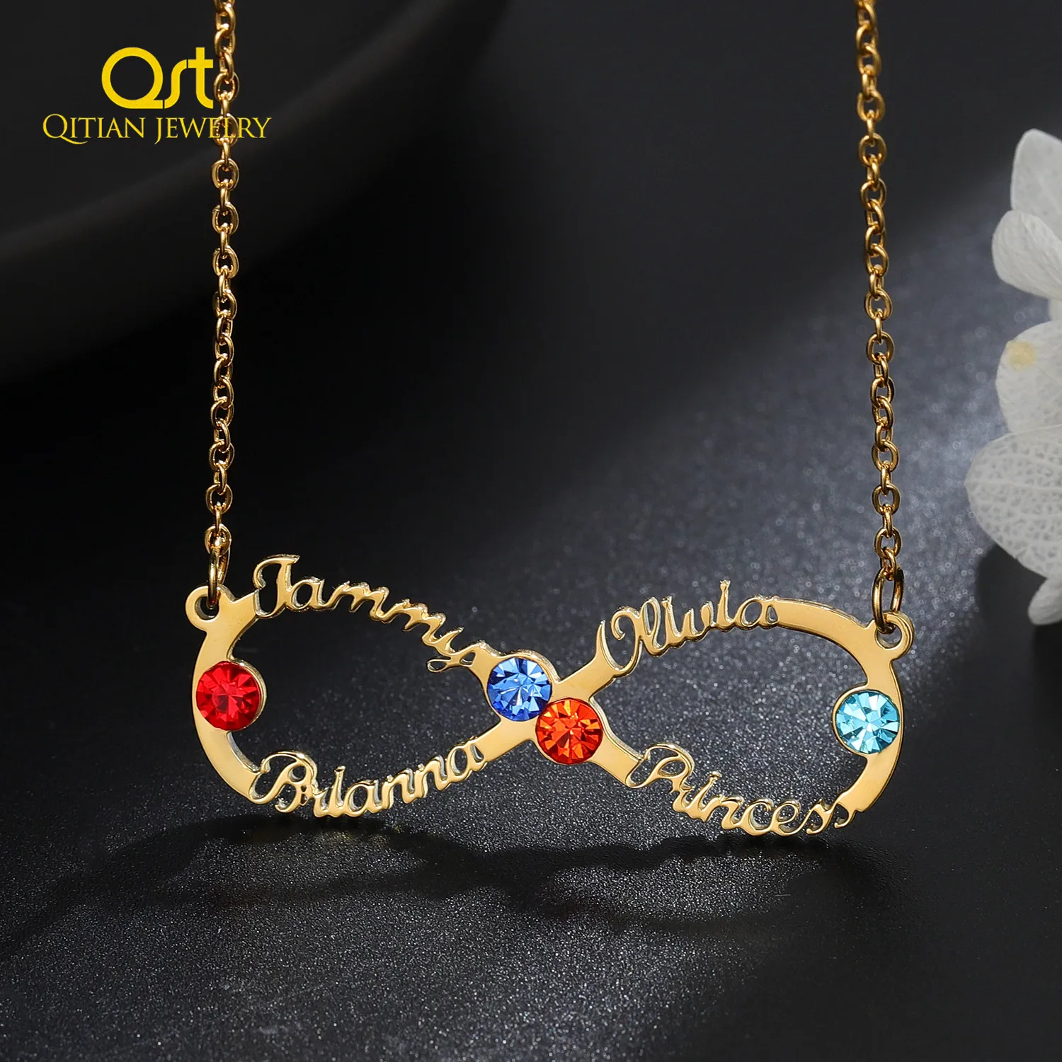 Custom Infinity Name Necklace Gold 