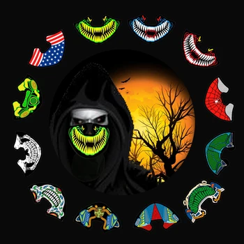 

Light Up Mask Sound Music Activated Adjustable Half Face Sound Control Mask Costume Glow Party Sound Activate Halloween Cosplay
