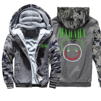 

Creative Pattern Joker Hoodies For Men 2019 Winter Camouflage Thick Coats Men High Quality Brand Clothing All-match Stylish Male