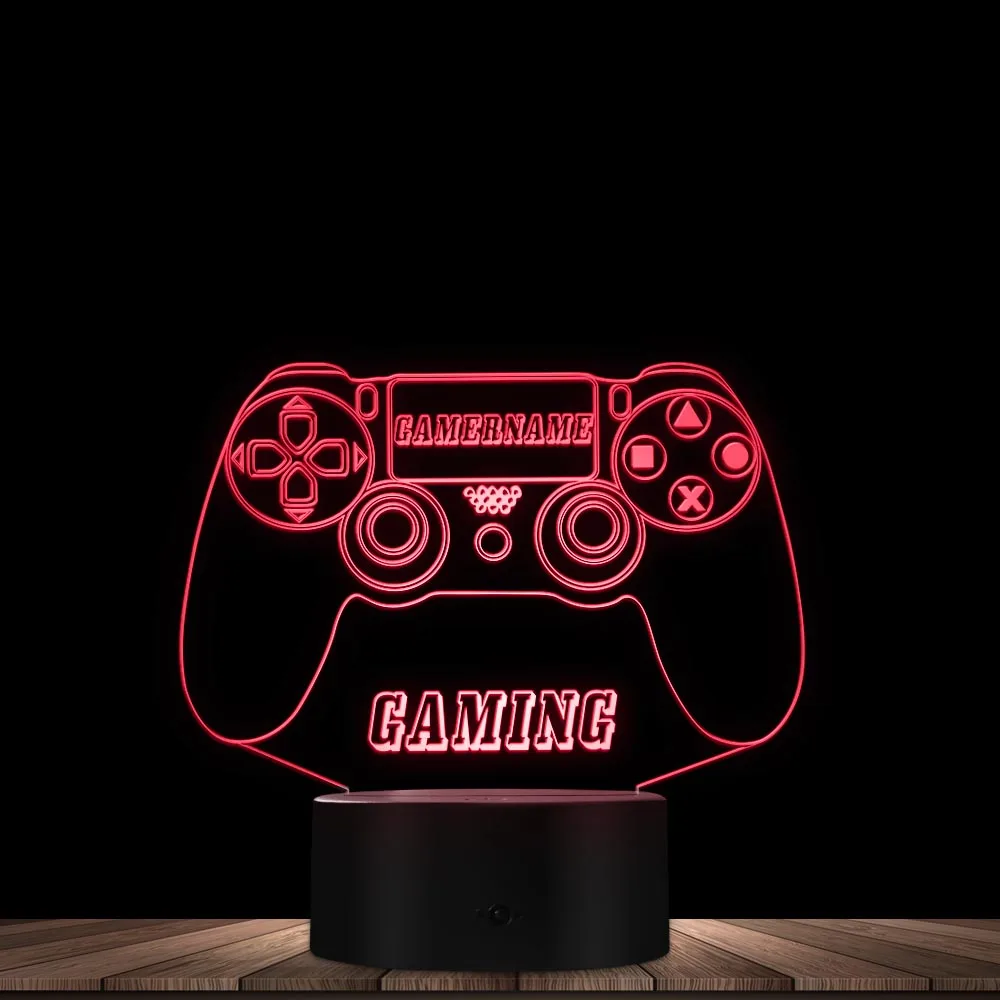 Attivolife Gamepad Gifts Lamp 3D Illusion Night Light with Remote Control Timer 16 Color Changing Headphone Desk Lamp Kids Gamer Room Decor Plug in Best Cool Festival Birthday Present for Boys Men 
