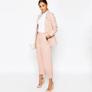

Jacket+Pants White Womens Business Suits Female Office Uniform Straight Trousers Suit Single Breasted 2 Piece Elegant Blazer