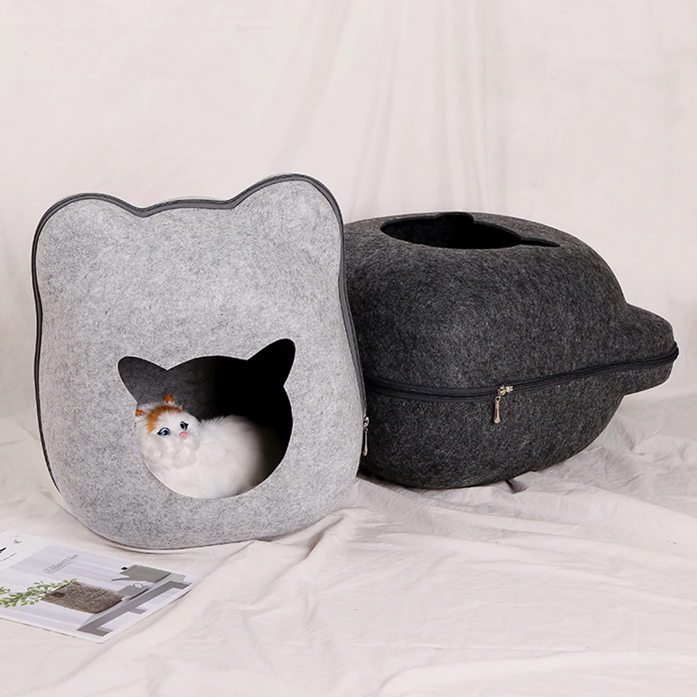 Собака Кошка Кровать пещера спальный мешок молнии яйцо форма войлочная ткань домашние товары для кошек животные поставка Лидер продаж