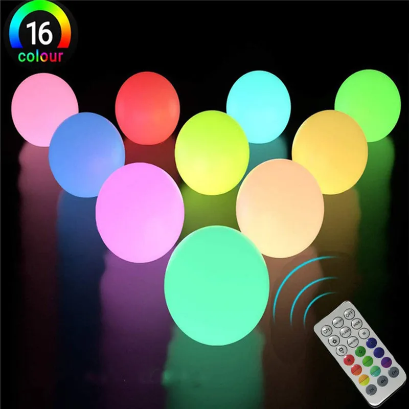 

RGB Floating Pool Light 3inch 7.8cm RGB LED Pool Ball Lights Night Lamp IP67 Bath toy for Wedding Party Outdoor Garden Swimming