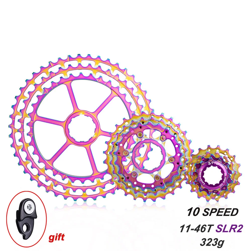 

Ultralight MTB 10 Speed Cassette11-46T SLR 2 Rainbow Cassette HG System 10s 46T CNC Freewheel Sprocket 10v k7 For X0 X9 X7 M610 M781 M786