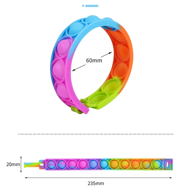 wholesale 30pcs Rainbow Fidget Stress Relief Squeeze Toys for Kid Squishy Sensory Anti Stress Game Hand Simple Dimple Relax 2