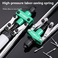 Manual Rivet Gun Set with 4 Sizes of Rivet Heads, Heavy-duty One-handed Rivet Gun Tool for Metal, Plastic and Leather 2